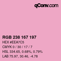 Color code: RGB 238 167 197 | qconv.com