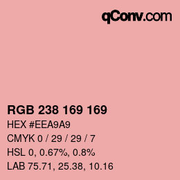 Color code: RGB 238 169 169 | qconv.com