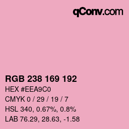 Color code: RGB 238 169 192 | qconv.com