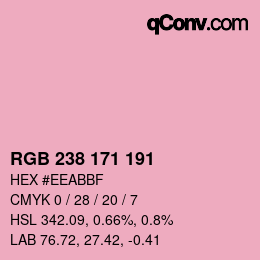 カラーコード: RGB 238 171 191 | qconv.com