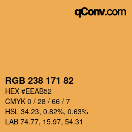 カラーコード: RGB 238 171 82 | qconv.com