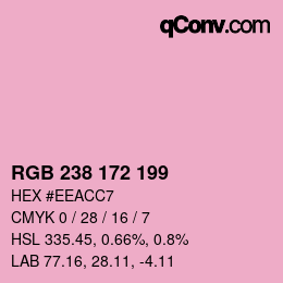 Color code: RGB 238 172 199 | qconv.com
