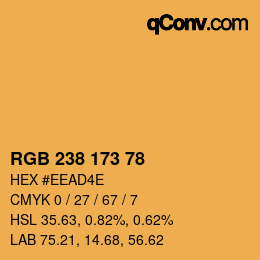 Color code: RGB 238 173 78 | qconv.com