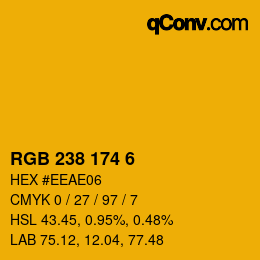 Color code: RGB 238 174 6 | qconv.com