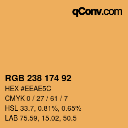 カラーコード: RGB 238 174 92 | qconv.com