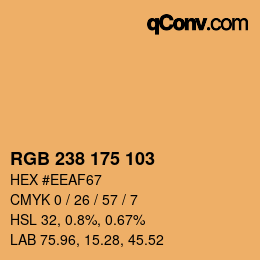 Color code: RGB 238 175 103 | qconv.com