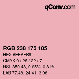 Color code: RGB 238 175 185 | qconv.com
