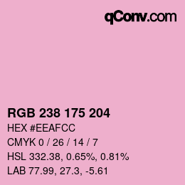 Color code: RGB 238 175 204 | qconv.com