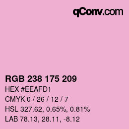 Color code: RGB 238 175 209 | qconv.com