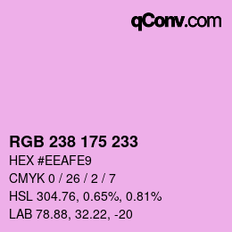 Color code: RGB 238 175 233 | qconv.com