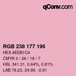 Farbcode: RGB 238 177 196 | qconv.com