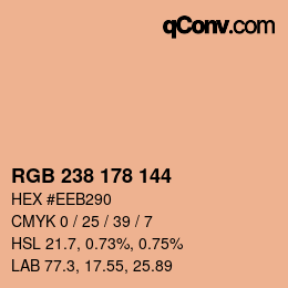 Color code: RGB 238 178 144 | qconv.com