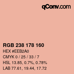 Color code: RGB 238 178 160 | qconv.com