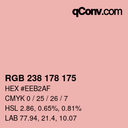 Color code: RGB 238 178 175 | qconv.com