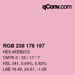 Color code: RGB 238 178 197 | qconv.com