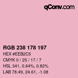 Code couleur: RGB 238 178 197 | qconv.com