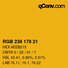 Color code: RGB 238 178 21 | qconv.com