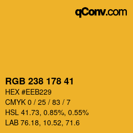 Code couleur: RGB 238 178 41 | qconv.com