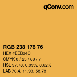 Color code: RGB 238 178 76 | qconv.com