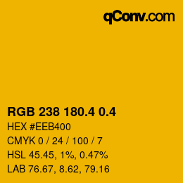 カラーコード: RGB 238 180.4 0.4 | qconv.com