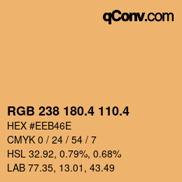 カラーコード: RGB 238 180.4 110.4 | qconv.com