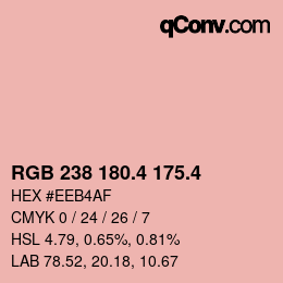 カラーコード: RGB 238 180.4 175.4 | qconv.com