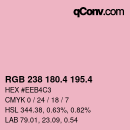 カラーコード: RGB 238 180.4 195.4 | qconv.com