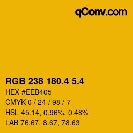 カラーコード: RGB 238 180.4 5.4 | qconv.com