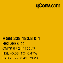 カラーコード: RGB 238 180.8 0.4 | qconv.com