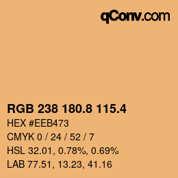カラーコード: RGB 238 180.8 115.4 | qconv.com