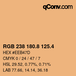 カラーコード: RGB 238 180.8 125.4 | qconv.com