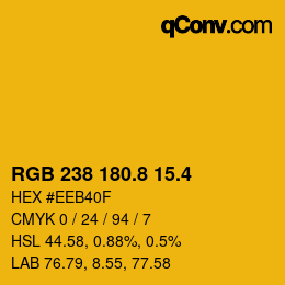 カラーコード: RGB 238 180.8 15.4 | qconv.com