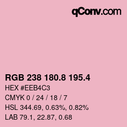 カラーコード: RGB 238 180.8 195.4 | qconv.com