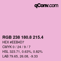 カラーコード: RGB 238 180.8 215.4 | qconv.com