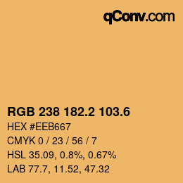 カラーコード: RGB 238 182.2 103.6 | qconv.com