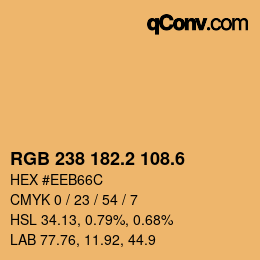 カラーコード: RGB 238 182.2 108.6 | qconv.com