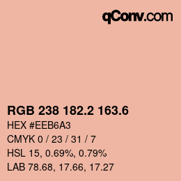 カラーコード: RGB 238 182.2 163.6 | qconv.com