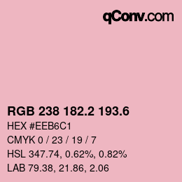 カラーコード: RGB 238 182.2 193.6 | qconv.com