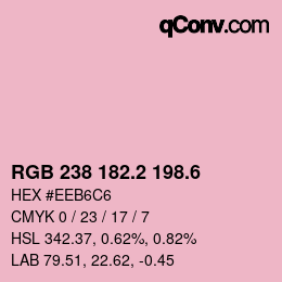 カラーコード: RGB 238 182.2 198.6 | qconv.com