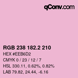 Color code: RGB 238 182.2 210 | qconv.com