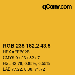 カラーコード: RGB 238 182.2 43.6 | qconv.com