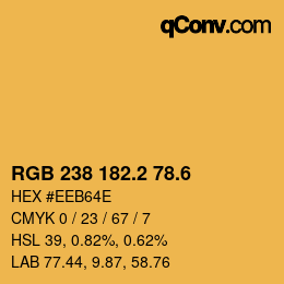 カラーコード: RGB 238 182.2 78.6 | qconv.com