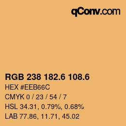 カラーコード: RGB 238 182.6 108.6 | qconv.com