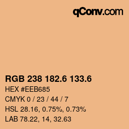 カラーコード: RGB 238 182.6 133.6 | qconv.com