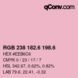 カラーコード: RGB 238 182.6 198.6 | qconv.com