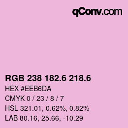 カラーコード: RGB 238 182.6 218.6 | qconv.com