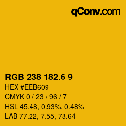 カラーコード: RGB 238 182.6 9 | qconv.com