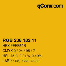 Color code: RGB 238 182 11 | qconv.com