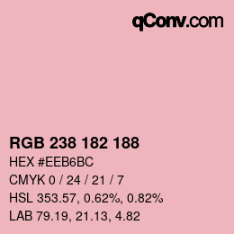 Color code: RGB 238 182 188 | qconv.com