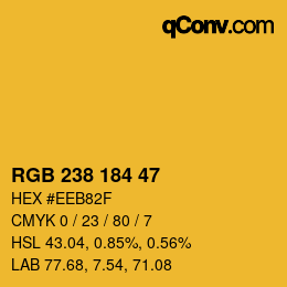 Color code: RGB 238 184 47 | qconv.com